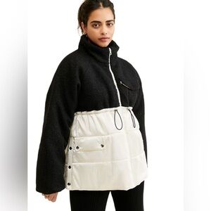 Maeve by Anthropologie Sherpa Puffer Jacket Size Large